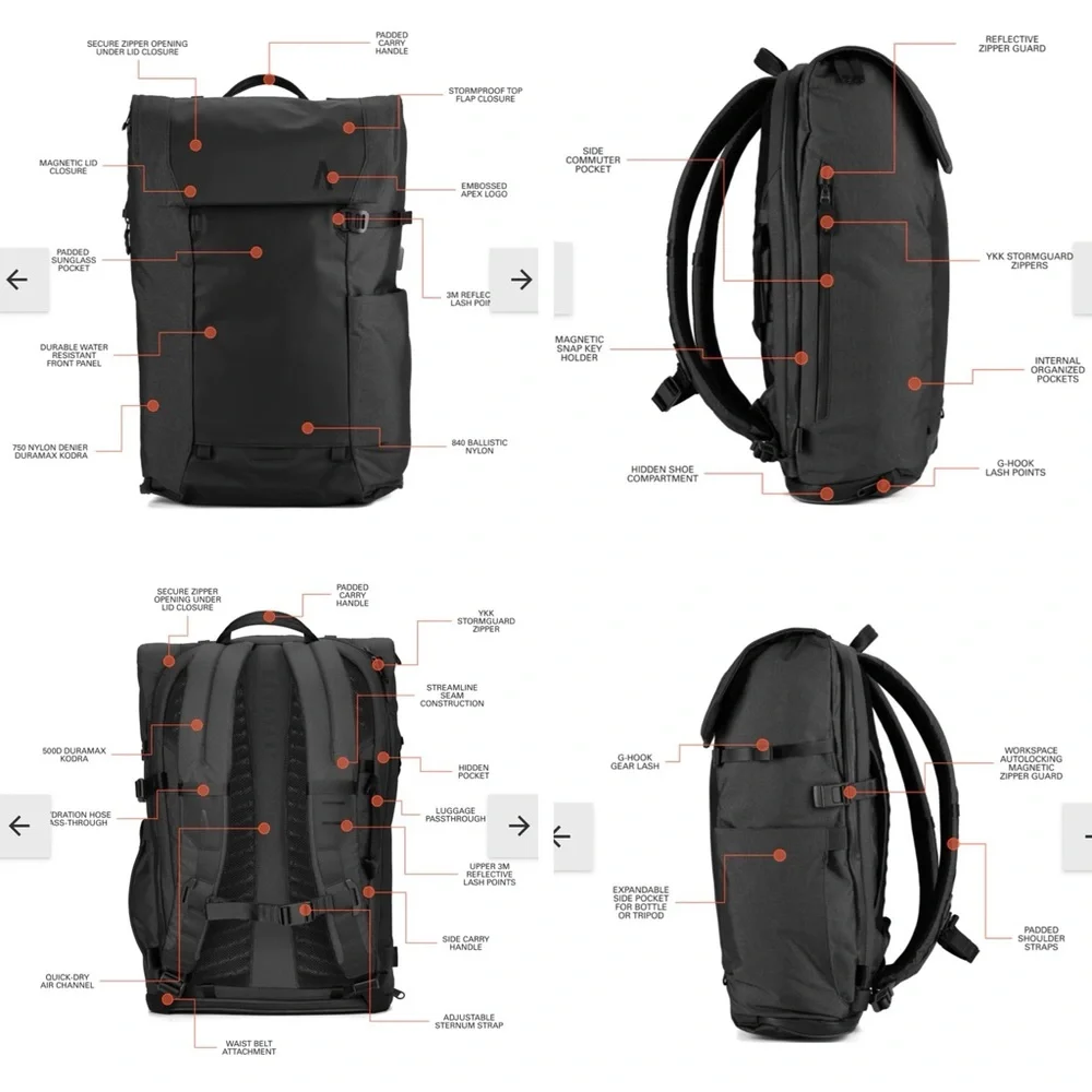 BOUNDARY SUPPLY Land Water Rock ERRANT BACKPACK Black Retail $239